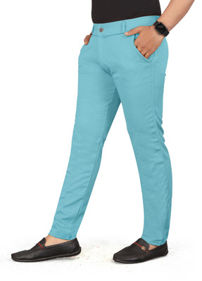 BLAINE Slim Fit Men Light Blue Trousers