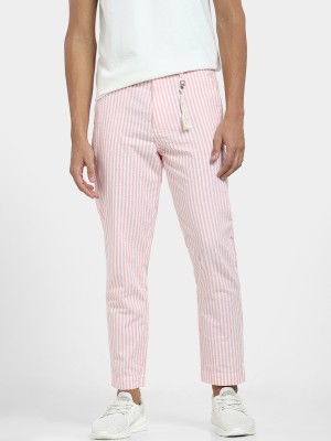 JACK & JONES Regular Fit Men Pink Trousers