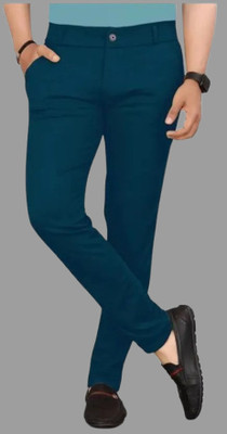 ynam Slim Fit Men Light Blue Trousers