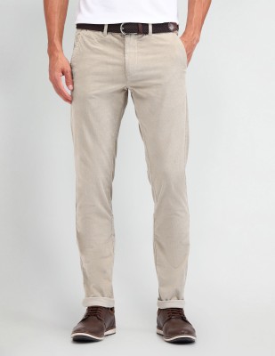 Arrow Sport Slim Fit Men Beige Trousers