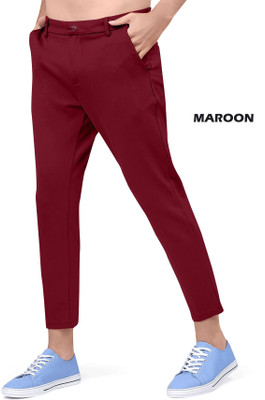 Aj Creation Regular Fit Men Maroon Trousers