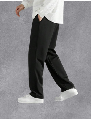 Fedelta Straight Fit Men Black Trousers