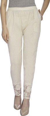 TNQ Comfort Fit Women Beige Trousers