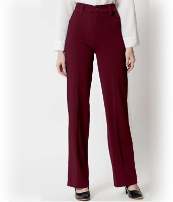 Fashion Bazaar Regular Fit Women Maroon Trousers