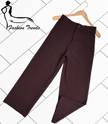 Marc Laurent Regular Fit Women Maroon Trousers