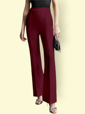 Tiki Tees Regular Fit Women Maroon Trousers