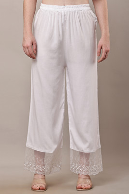Sania Collections Regular Fit Women White Trousers