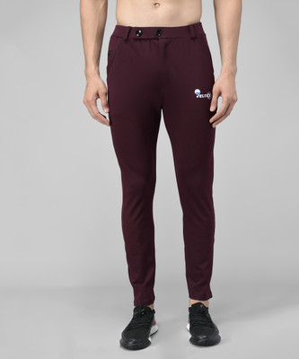 Veltick Solid Men Maroon Track Pants