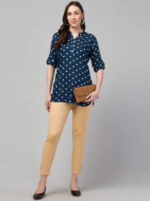 Clarita Skinny Fit Women Beige Trousers