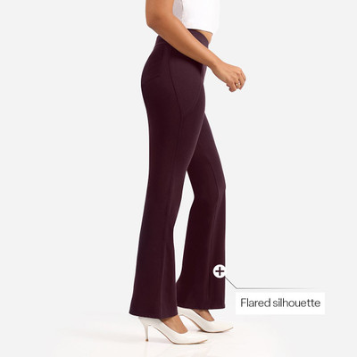 BlissClub AM:PM Cotton Flare Pants - Regular Flared Women Purple Trousers