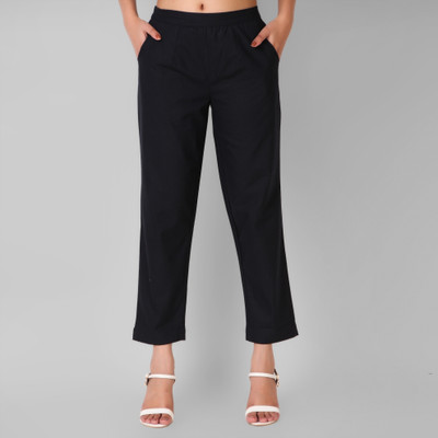 solidbottooms Regular Fit Women Black Trousers