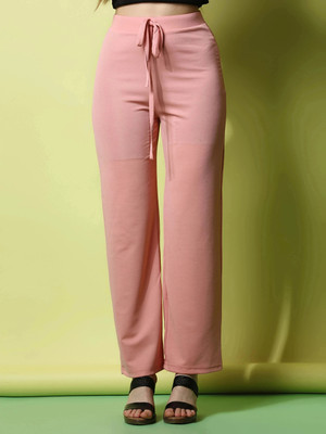 Dwarros Regular Fit Women Pink Trousers