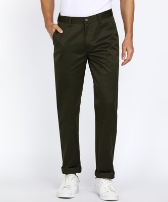 PETER ENGLAND Slim Fit Men Dark Green Trousers