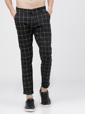 HIGHLANDER Slim Fit Men Black, White Trousers