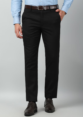 VAN HEUSEN Slim Fit Men Black Trousers