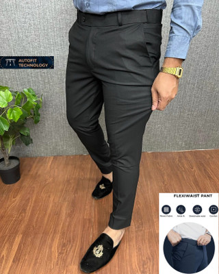 Blends Trendz Slim Fit Men Black Trousers
