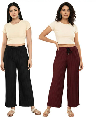 MODLYFASHION Comfort Fit Women Black, Brown Trousers