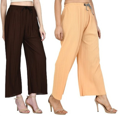Brainbees Straight Fit Women Brown, Beige Trousers
