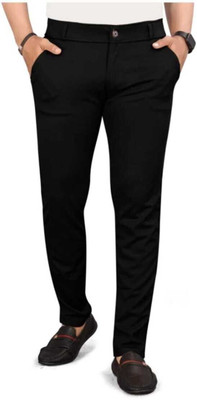 Raienterprises Slim Fit Men Black Trousers
