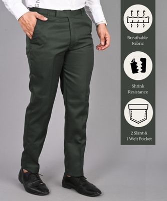 STREETVIBES Regular Fit Men Green Trousers