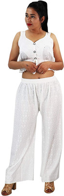 SriSaras Relaxed Women White Trousers
