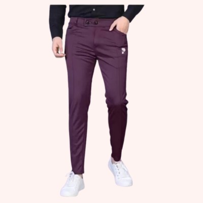 A.S Enterprises Regular Fit Men Purple Trousers