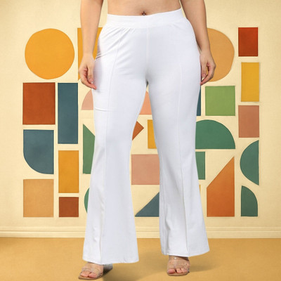 nitafashion Loose Fit Women White Trousers