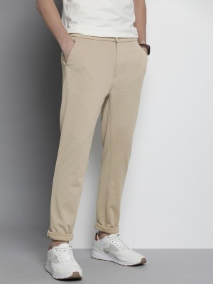 The Indian Garage Co. Regular Fit Men Khaki Trousers