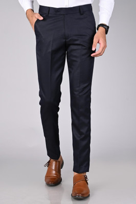 Wolvox Regular Fit Men Black Trousers