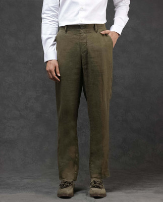 RARE RABBIT Regular Fit Men Dark Green Trousers