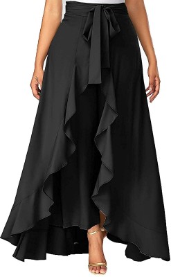 Nakoda Creation Flared Women Black Trousers