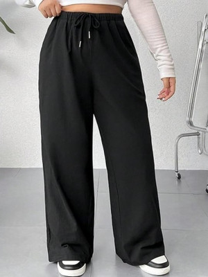 POSU TRENDZ Solid Women Black Track Pants