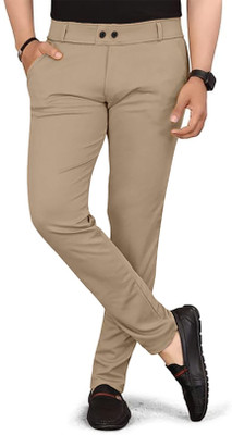 COMBRAIDED Regular Fit Men Khaki Trousers