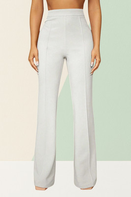 AKOTTY Comfort Fit, Regular Fit Women White Trousers