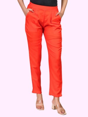 SAAV Regular Fit Women Orange Trousers