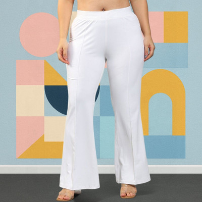 nitafashion Loose Fit Women White Trousers