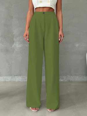 METRONAUT Regular Fit Women Green Trousers