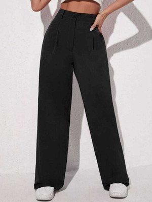 NEXT ONE Straight Fit Women Black Trousers
