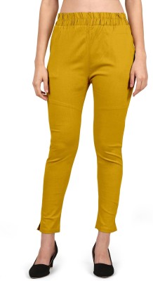 Mehrang Comfort Fit Women Yellow Trousers