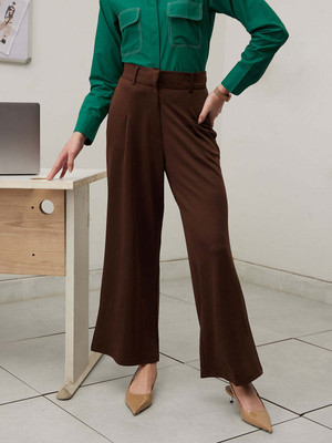 STREET9 Regular Fit Women Brown Trousers