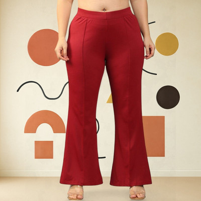 Anitafashion Loose Fit Women Maroon Trousers