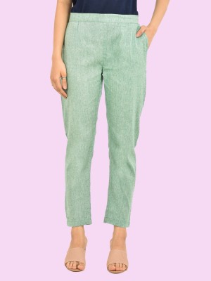 SAAV Regular Fit Women Green Trousers