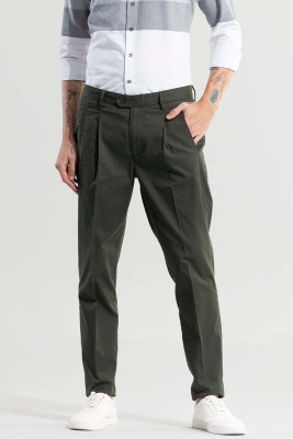 Snitch Slim Fit Men Green Trousers