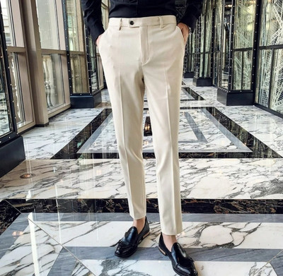 FUBAR Slim Fit Men Cream Trousers
