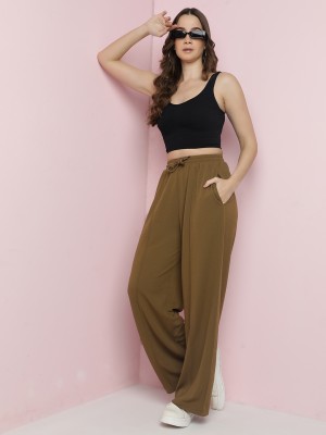 KOTTY Straight Fit Women Brown Trousers