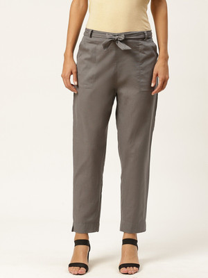 IQRAAR Regular Fit Women Grey Trousers