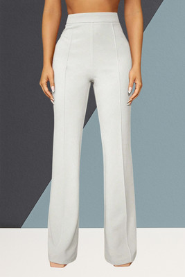 AKOTTY Comfort Fit, Regular Fit Women White Trousers