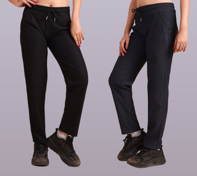 GIBBONTE Self Design Women Black, Grey Track Pants