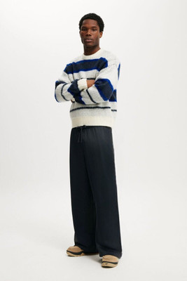 Dockstreet Loose Fit Men Dark Blue Trousers