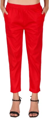 Nael Fashion Regular Fit Women Red Trousers